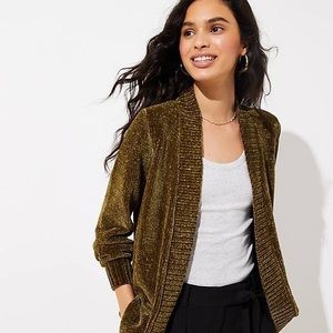 Green LOFT Cardigan Sweater
